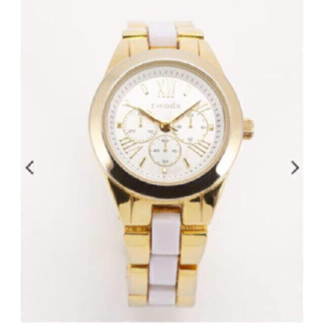 rienda(リエンダ)のrienda ゴールドメタルFクロノウオッチ  レディースのファッション小物(腕時計)の商品写真