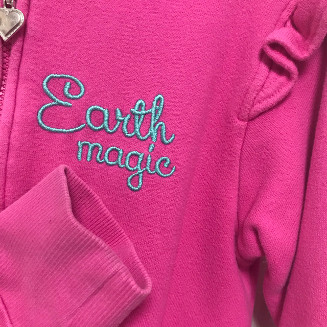 EARTHMAGIC(アースマジック)のEARTH MAGIC☆肩フリル ジップアップ スウェット ブルゾン 140cm キッズ/ベビー/マタニティのキッズ服女の子用(90cm~)(ジャケット/上着)の商品写真