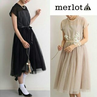 メルロー(merlot)の人気商品♡結婚式⑅୨୧二次会ドレス メルロー 黒(ミディアムドレス)