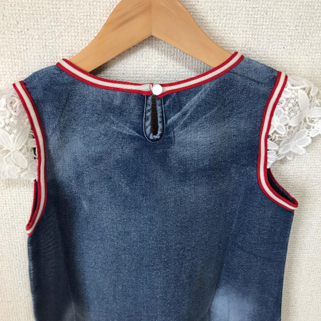 デニムワンピース キッズ/ベビー/マタニティのキッズ服女の子用(90cm~)(ワンピース)の商品写真