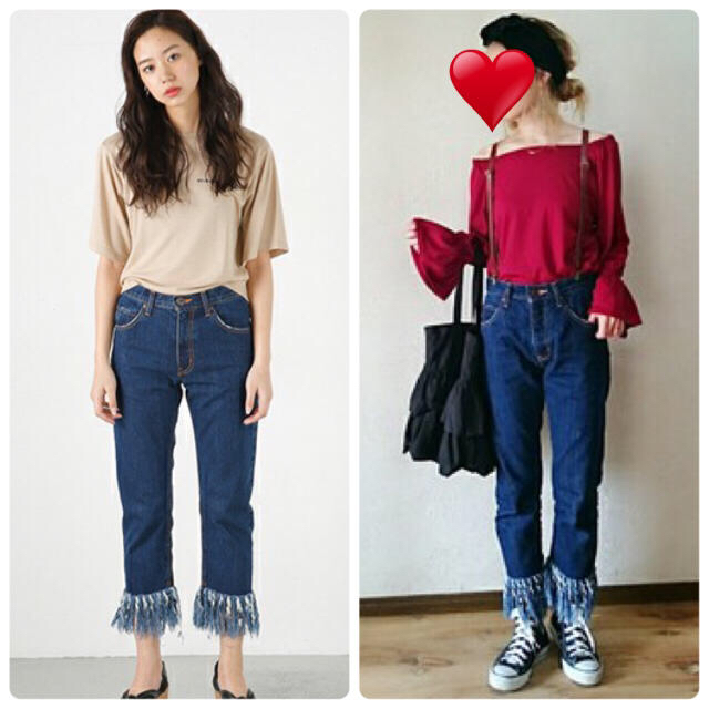 moussy(マウジー)のちぴちゃん着用♡moussy fringe slim straight♡26 レディースのパンツ(デニム/ジーンズ)の商品写真