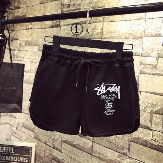 ステューシー(STUSSY)の【翌日発送・追跡付】STUSSYショートパンツ☆ブラック L(ショートパンツ)