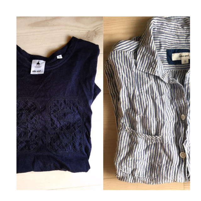 niko and...(ニコアンド)のニコアンド Tシャツ&ストライプシャツセット レディースのトップス(シャツ/ブラウス(長袖/七分))の商品写真
