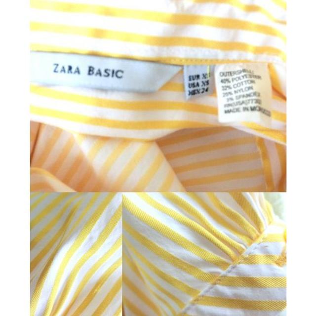 ZARA(ザラ)のZARA◆ストライプ柄のストレッチシャツ◆ＸＳ レディースのトップス(シャツ/ブラウス(半袖/袖なし))の商品写真