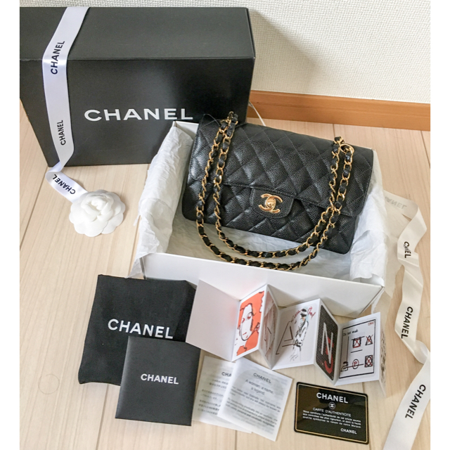 本物新品保証】 CHANEL - シャネル 未使用 キャビアスキン Wフラップ