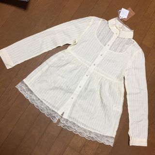 アングリッド(Ungrid)のUngrid☆新品未使用☆長袖レースブラウス シャツ☆F☆ベージュ(シャツ/ブラウス(長袖/七分))