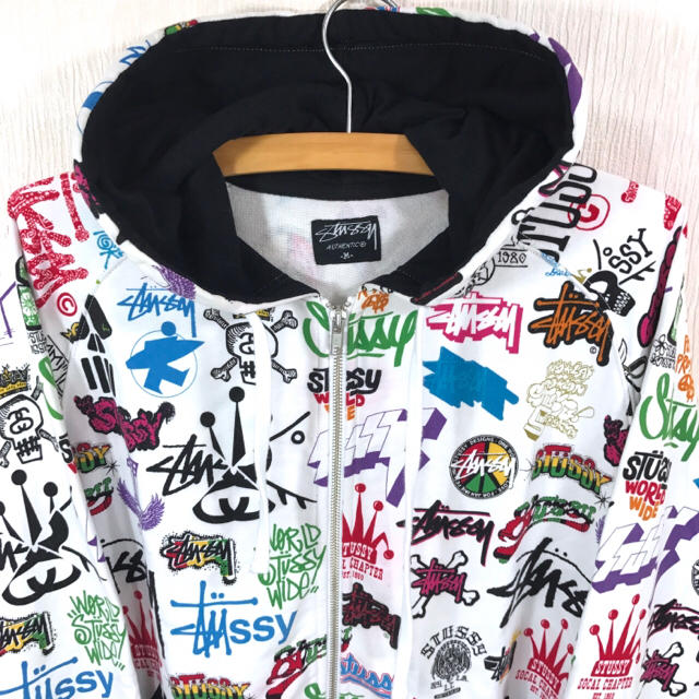 stussy Marquis hoodie  XL  総柄 フルジップパーカー