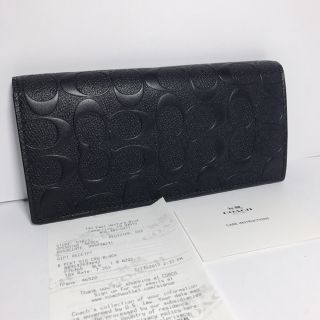 コーチ(COACH)のCOACH コーチ サマーセール★メンズシグネチャーダークブラック長財布 新品(長財布)