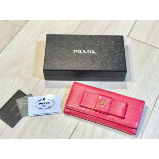 プラダ(PRADA)の最終値下！【本物 キズ 使用感あり】PRADA プラダ　リボン長財布サフィアーノ(財布)