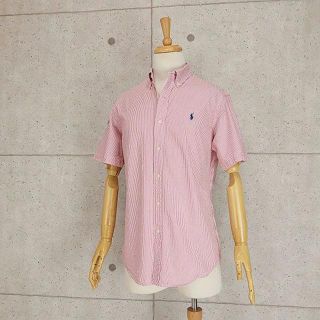 ラルフローレン(Ralph Lauren)のラルフローレン　サッカー素材ストライプシャツ　赤白/(175/96A)(シャツ)