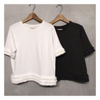 トゥデイフル(TODAYFUL)のTODAYFUL レイヤード フリンジ  Tシャツ　ホワイト(Tシャツ(長袖/七分))