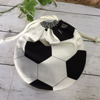 【ケイさん1998様おまとめ】ハンドメイド コップ袋 巾着 サッカーボール 12(外出用品)