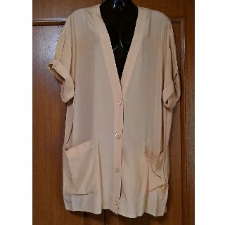 マックスマーラ(Max Mara)のMaxMara◆ミルクティーベージュ♪薄手のシルクシャツカーデ◆Ｍ～LLフリー(カーディガン)