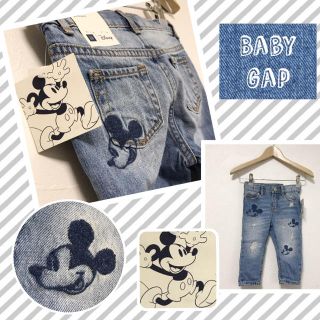 ベビーギャップ(babyGAP)のbaby Gap 完売！ ラスト ミッキー ガールフレ デニム ジーンズ 80(パンツ)