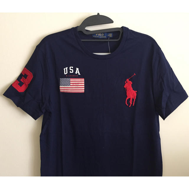 Ralph Lauren(ラルフローレン)の新品☆正規品 ラルフローレン メンズ USA国旗 ビッグポニー M メンズのトップス(Tシャツ/カットソー(半袖/袖なし))の商品写真