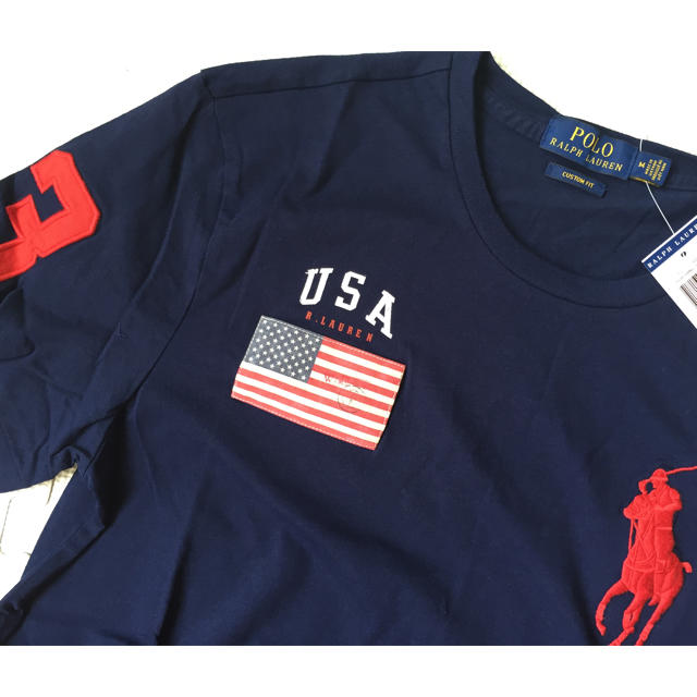 Ralph Lauren(ラルフローレン)の新品☆正規品 ラルフローレン メンズ USA国旗 ビッグポニー M メンズのトップス(Tシャツ/カットソー(半袖/袖なし))の商品写真