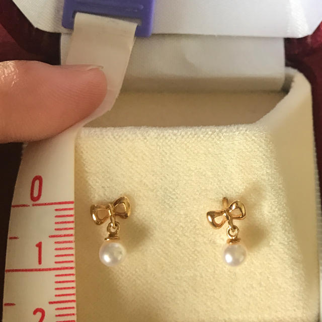 MIKIMOTO   ミキモト K リボンモチーフピアス ピンクゴールド の通販