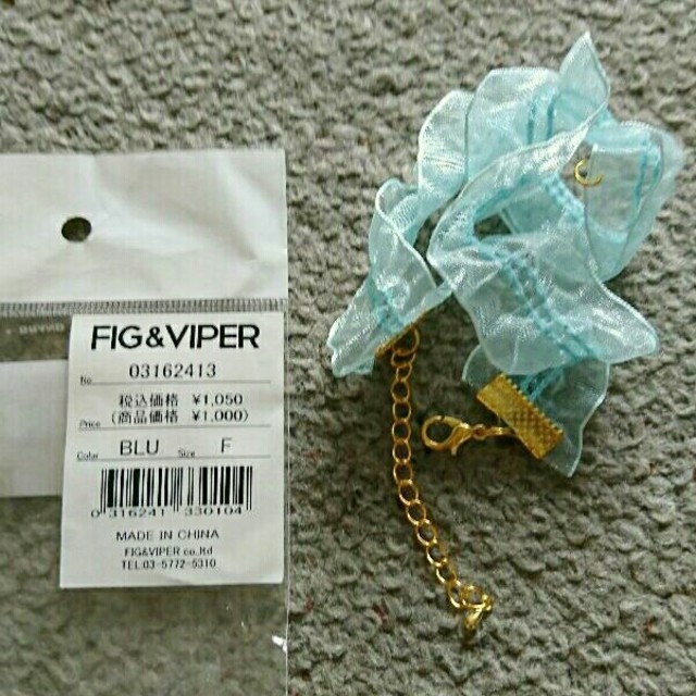 FIG&VIPER(フィグアンドヴァイパー)のFIG＆VIPER  リボンチョーカー  レース 水色  新品 レディースのアクセサリー(ネックレス)の商品写真