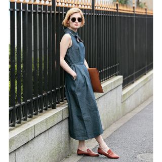 アメリヴィンテージ(Ameri VINTAGE)の限定値下げ アメリヴィンテージ  STRIPE DENIM DRESS(ロングワンピース/マキシワンピース)