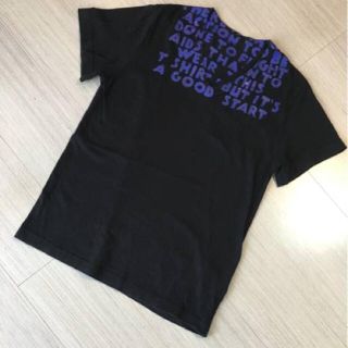 マルタンマルジェラ(Maison Martin Margiela)の名作 美品 MARTIN MARGIELA エイズTシャツ S 黒青(Tシャツ/カットソー(半袖/袖なし))