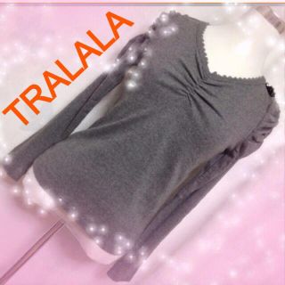 トゥララ(TRALALA)の肩にレース&パール♡可愛いカットソー(カットソー(長袖/七分))