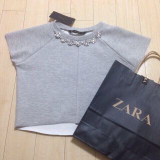 ザラ(ZARA)のZARA♡いいね不要ビジュートップス(Tシャツ(半袖/袖なし))