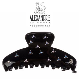 アレクサンドルドゥパリ(Alexandre de Paris)の★新品★Alexandre de Paris★黒スワロフスキークリップ8,5cm(バレッタ/ヘアクリップ)