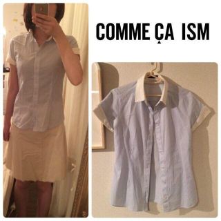 コムサイズム(COMME CA ISM)のコムサイズム ストライプ半袖シャツ(シャツ/ブラウス(半袖/袖なし))