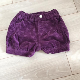 スキップランド(Skip Land)の80センチ ベロア 短パン 紫 星柄ベルベットカボチャパンツ(パンツ)