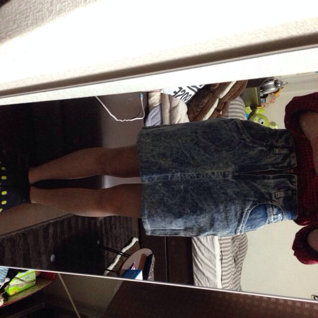 古着 ケミカルデニムタイトスカート レディースのスカート(ミニスカート)の商品写真