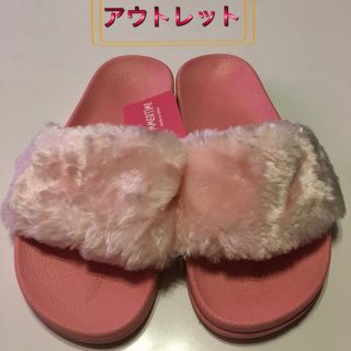 アウトレット品☆ファーサンダル スリッパ  人気 ピンク 37（23.5㎝）(サンダル)