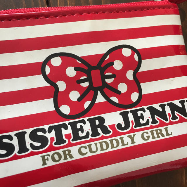 JENNI(ジェニィ)のSISTERJENNIジェニー財布小銭入れウォレットボーダーストライプ赤白リボン キッズ/ベビー/マタニティのこども用ファッション小物(財布)の商品写真