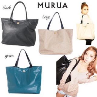 ムルーア(MURUA)のMURUA★ロゴトート★ブラック(トートバッグ)