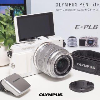 オリンパス(OLYMPUS)のワケあり★自撮り可 オリンパス PEN E-PL6 レンズキット ホワイト(ミラーレス一眼)