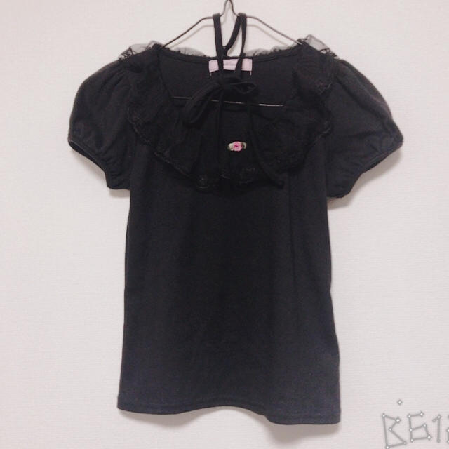 Ank Rouge(アンクルージュ)のチュールフリルチョーカーネックパフT レディースのトップス(Tシャツ(半袖/袖なし))の商品写真