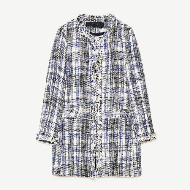 火曜まで‼️ZARA 新品 チェック柄フロックコート