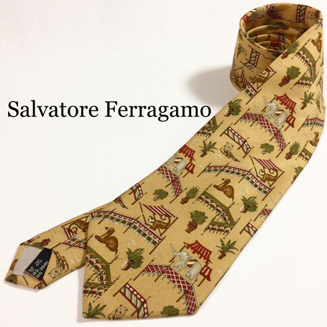 Salvatore Ferragamo(サルヴァトーレフェラガモ)の★美品・ほぼ未使用★フェラガモ Salvatore Ferragamo 動物園柄 メンズのファッション小物(ネクタイ)の商品写真