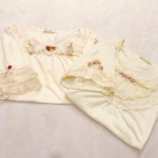 アクシーズファム(axes femme)のアクシーズファム お花ビジュートップス♡2点セット(カットソー(半袖/袖なし))