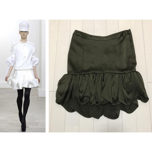 Balenciaga - 本物 タグ付き 新品 未使用 バレンシアガ フリル シルク スカート 36の通販 by Suzu's shop