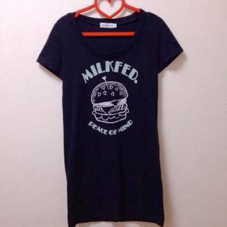 ミルクフェド(MILKFED.)の処分します！MILKFED. ロンＴ ワンピ 👗 黒(Tシャツ(半袖/袖なし))