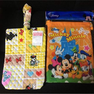 ディズニー(Disney)のタグ付き☆ミッキー 上靴入れ 巾着 セット(その他)