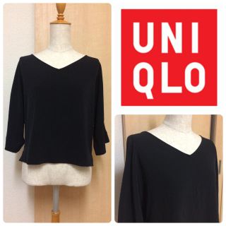 ユニクロ(UNIQLO)のユニクロ ドルマンカットソー ブラック S(カットソー(長袖/七分))