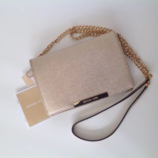 マイケルコース(Michael Kors)のりなさん専用！ゴールド☆マイケルコース レザーショルダー ウォレット☆新品未使用(ショルダーバッグ)