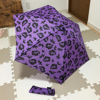 アナスイ(ANNA SUI)の【お値下げ☆アナスイ】総柄 折りたたみ傘☆総柄 紫色♬(傘)