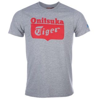 オニツカタイガー(Onitsuka Tiger)の★送料無料★UK直輸入★オニツカタイガー★コア ロゴ Tシャツ★灰x赤/M★(Tシャツ/カットソー(半袖/袖なし))