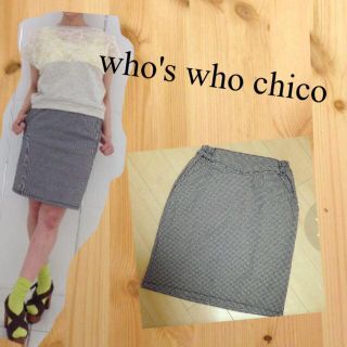 フーズフーチコ(who's who Chico)のchico＊ギンガムチェックスカート(ひざ丈スカート)