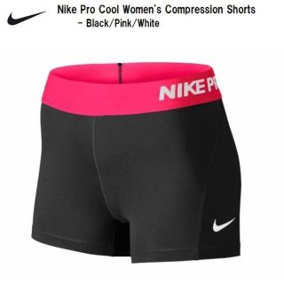 ナイキ(NIKE)の★送料無料★UK直輸入★NIKE PRO コンプレッションショート★黒x桃/L★(その他)