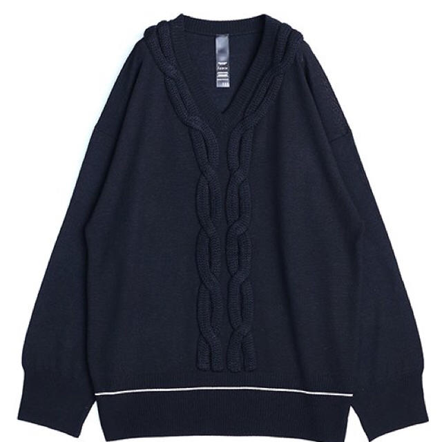 SHAREEF(シャリーフ)のshareef  BIG　CABLE　HIGH‐GAUGE　V‐NECK メンズのトップス(ニット/セーター)の商品写真