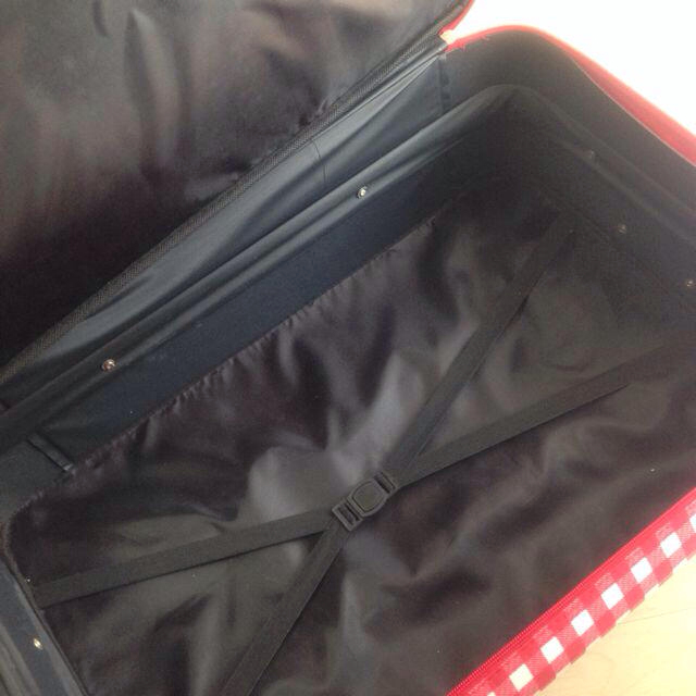 赤チェック☆キャリーバッグ☆新品 レディースのバッグ(スーツケース/キャリーバッグ)の商品写真