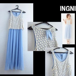 イング(INGNI)の新品★INGNIイング★ レース×シフォンプリーツマキシOP(ロングワンピース/マキシワンピース)